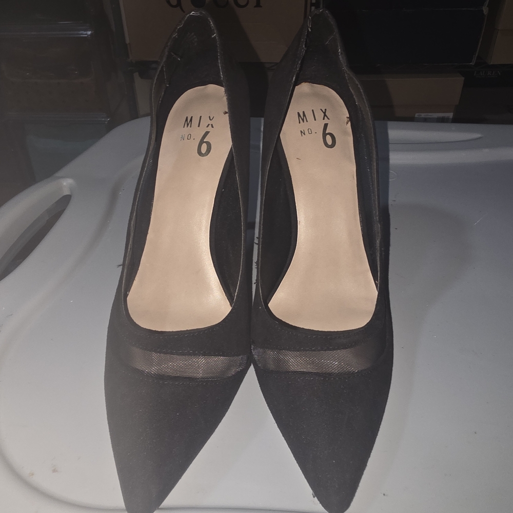 Mix No. 6 Black Mesh Heels